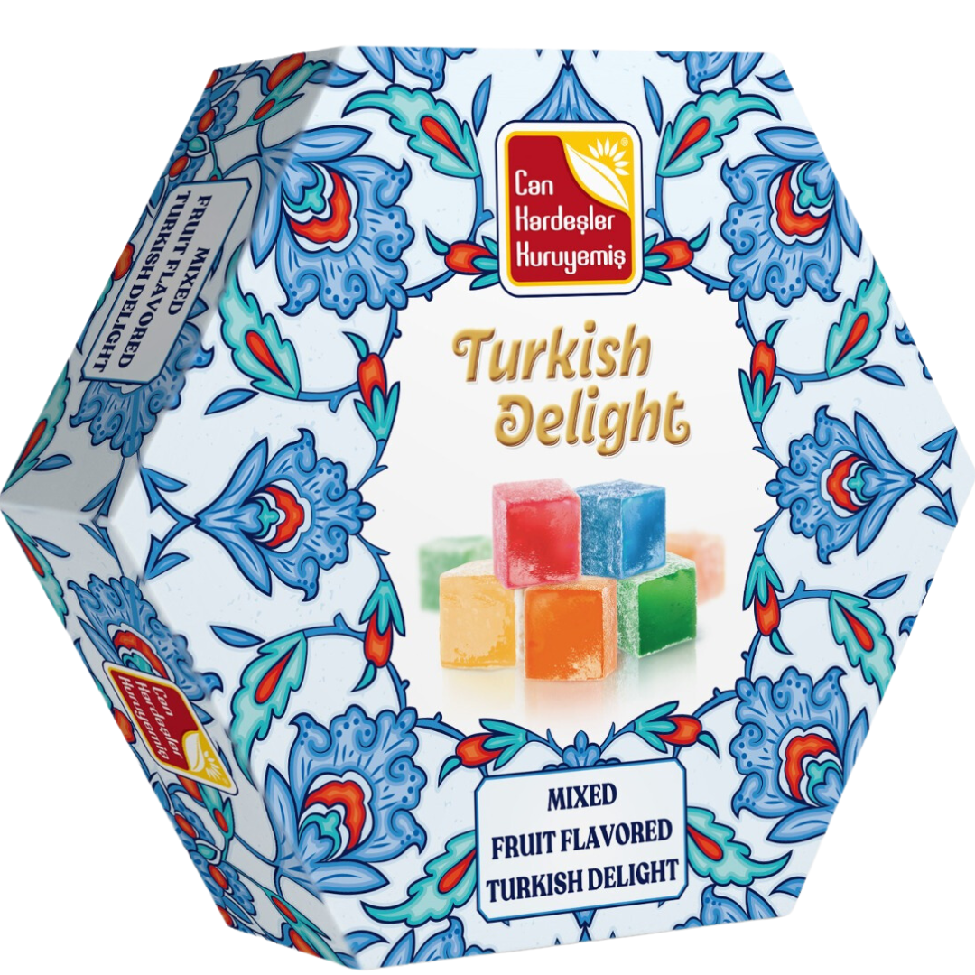Can Kardesler Hex Mixed Fruit Turkish Delight 200g*30