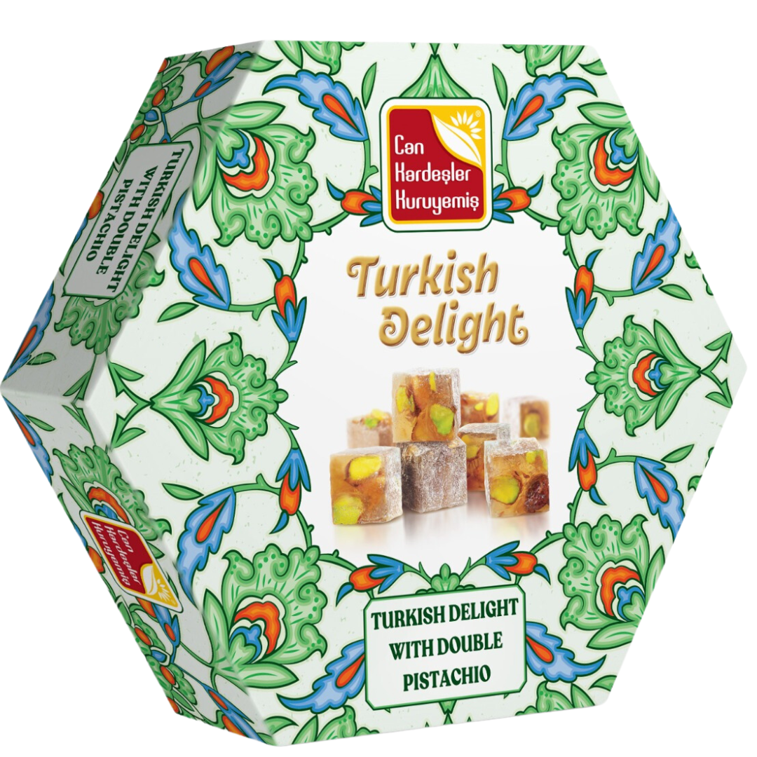 Can Kardesler Hex Pistachio Turkish Delight 200g*30