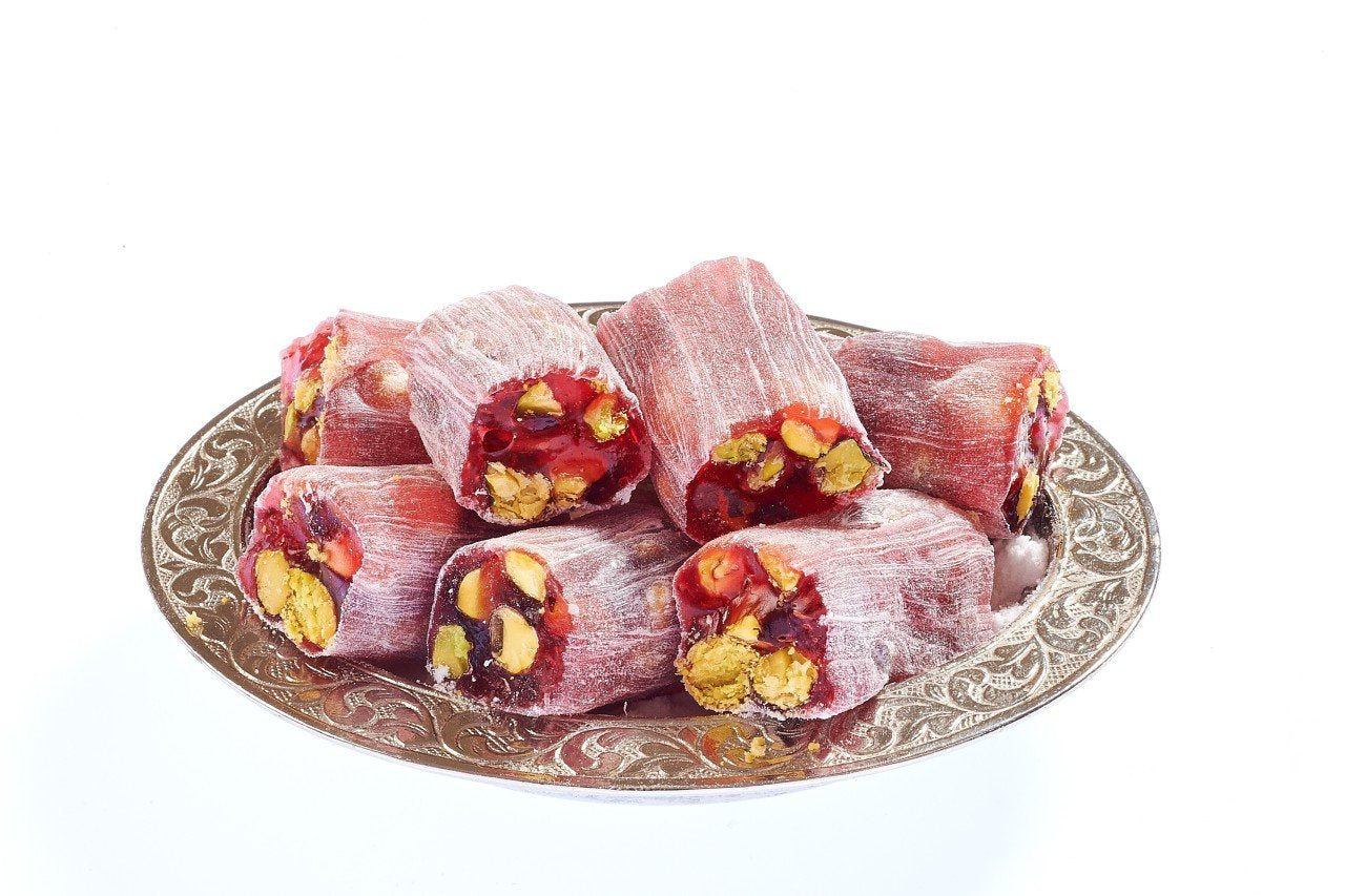 Can Kardesler Pomegranate and Pistachio Turkish Delight Roll 350g*36