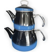 Tasev Robinho Enamel Turkish Teapot Black and Blue Shadow *1