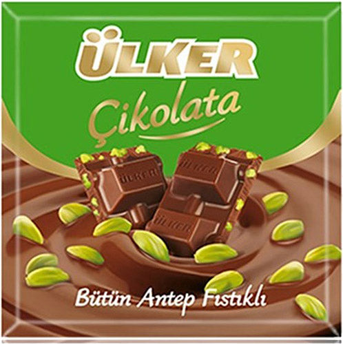 Ulker Kare Pistachio Coated Chocolate 60g*36