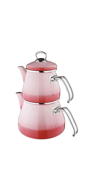 Tasev Robinho Enamel Turkish Teapot Pink and Red Shadow *1